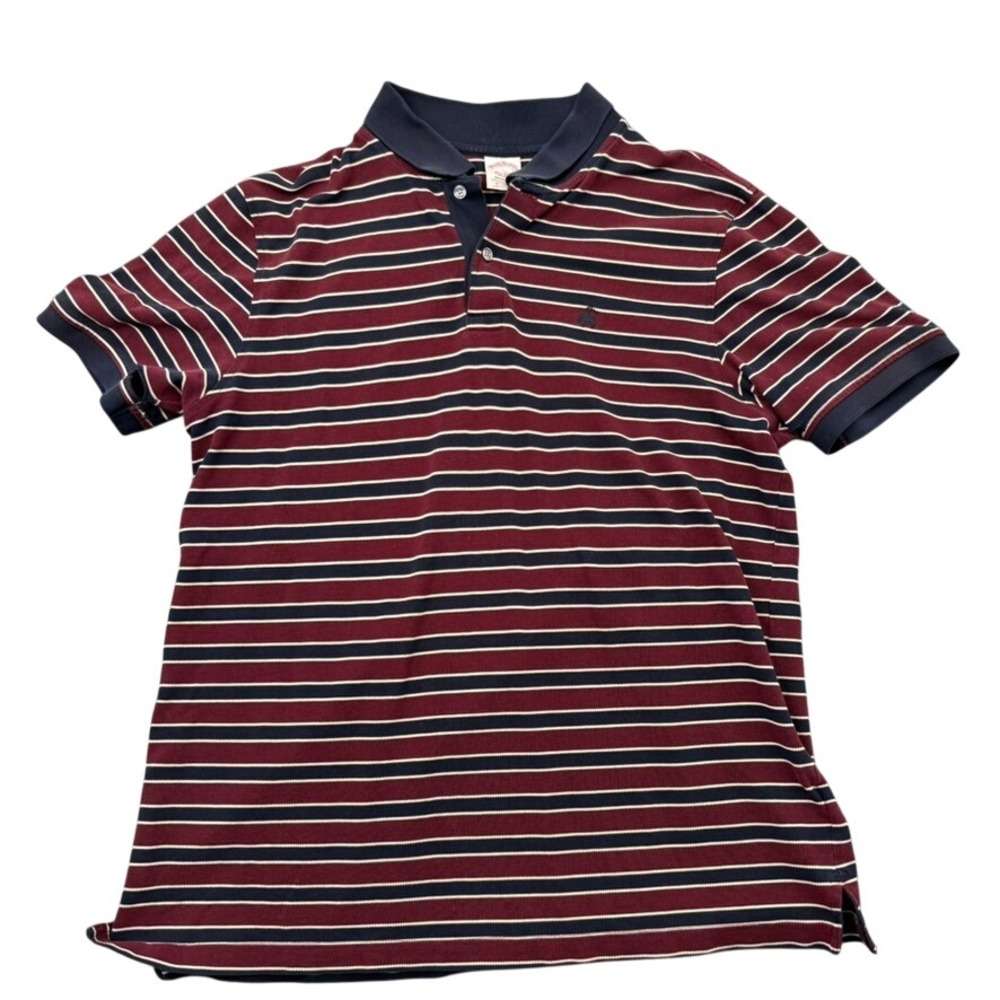 Brooks Brothers Pique Polo Mens L Cotton Striped Preppy Old Money Ivy Collegiate